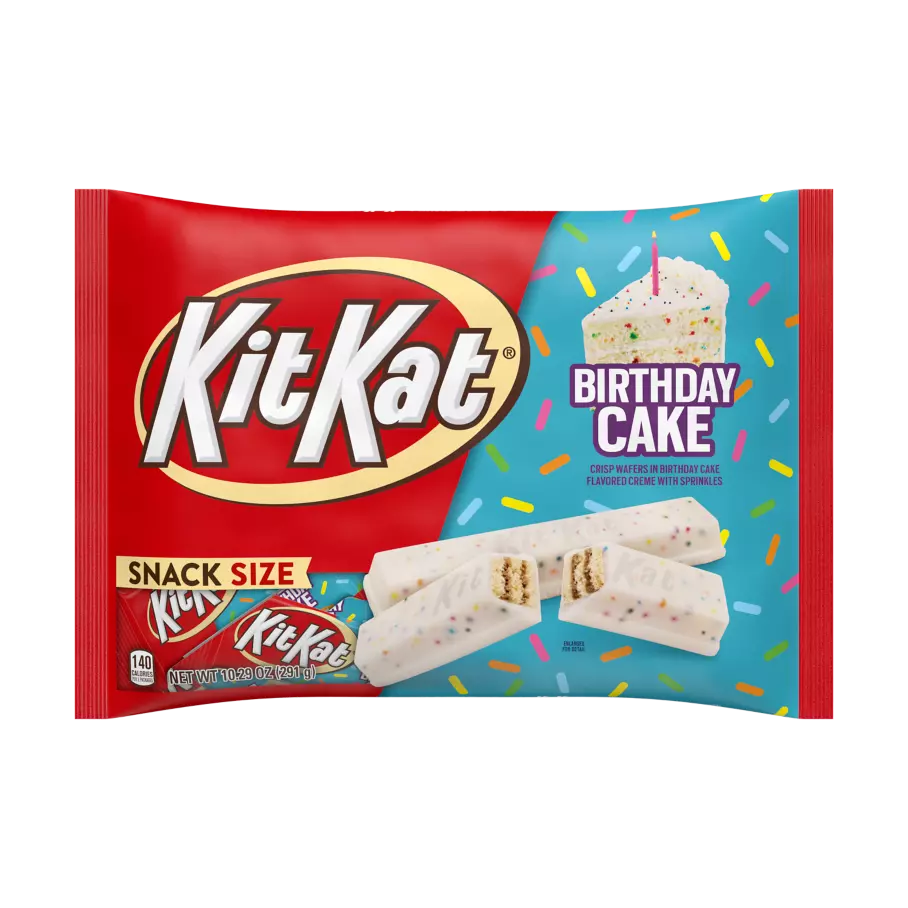 KIT KAT® Birthday Cake Snack Size Candy Bars, 10.29 oz bag - Front of Package