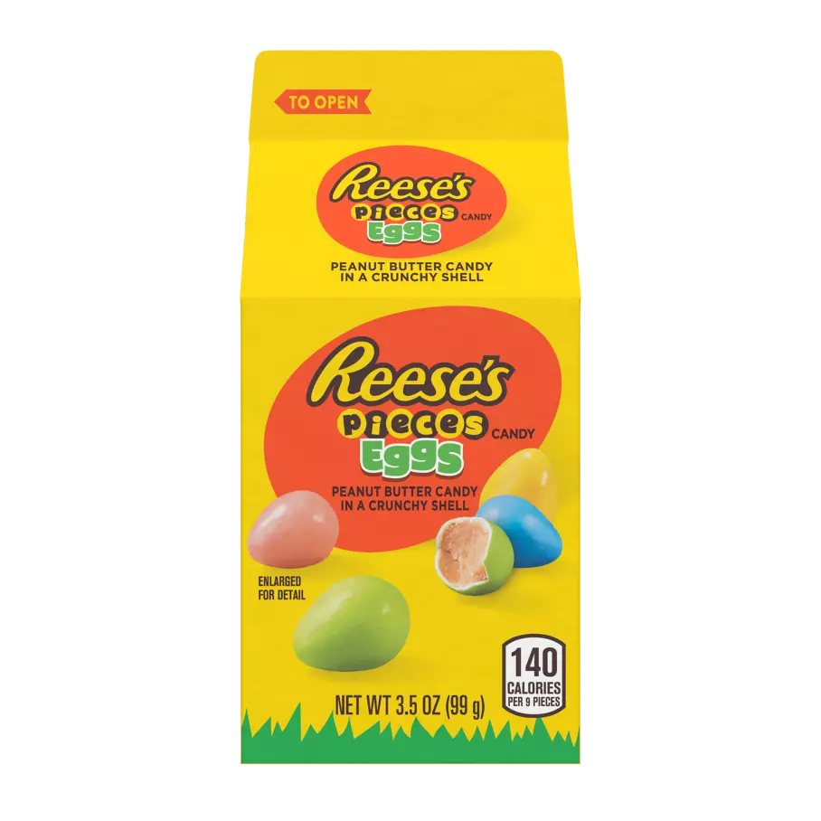 REESE'S PIECES Peanut Butter Eggs, 3.5 oz carton