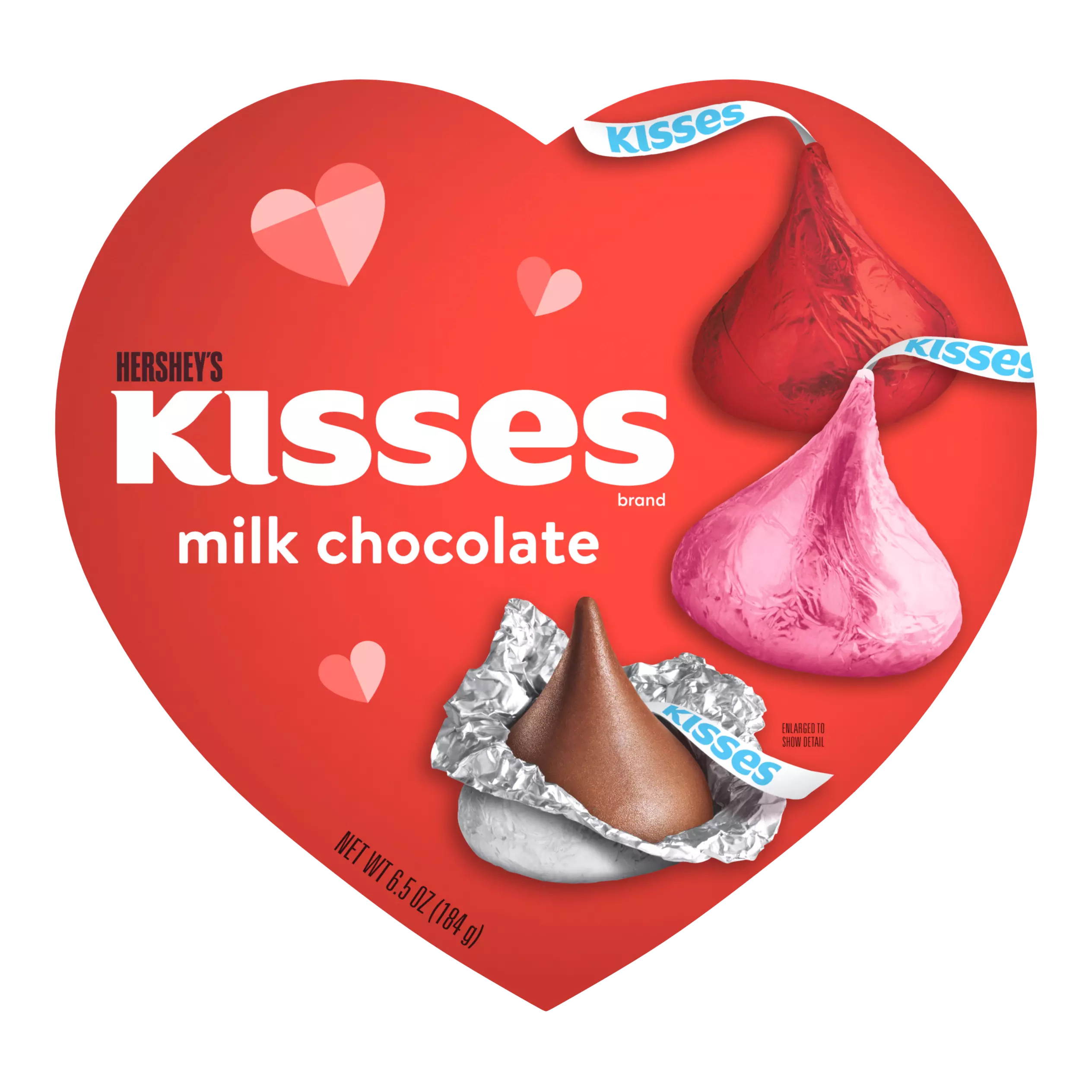 HERSHEY'S KISSES Valentine's Milk Chocolate Candy, 6.5 oz gift box - Front of Package