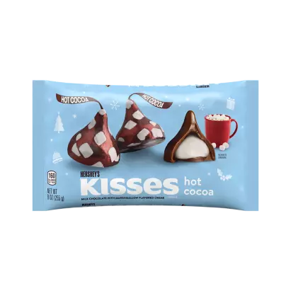 HERSHEY'S KISSES Candy Cane Flavored, Christmas , Candy Bag, 9 oz