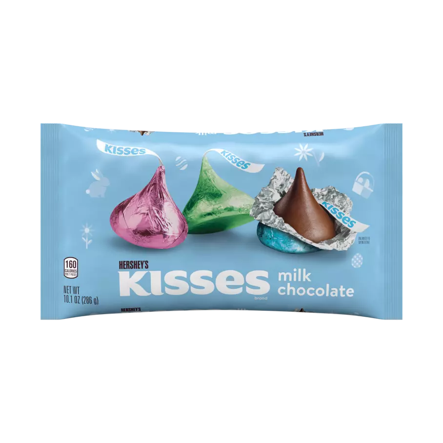 HERSHEY'S KISSES Easter Milk Chocolate Candy, 10.1 oz bag - Front of Package