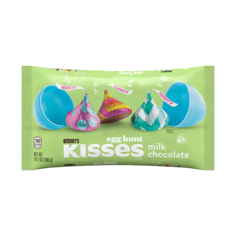 HERSHEY'S KISSES Egg Hunt Milk Chocolate Candy, 10.1 oz bag - Front of Package
