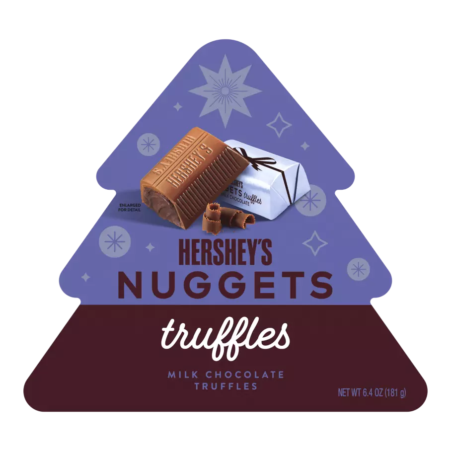 HERSHEY'S NUGGETS Holiday Milk Chocolate Truffles Candy, 6.4 oz gift box - Front of Package