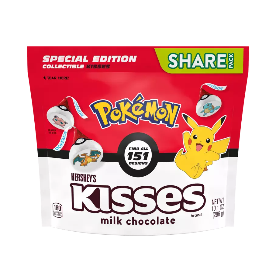 HERSHEY'S KISSES Pokémon Special Edition Foils Milk Chocolate Candy, 10.1 oz bag - Front of Package