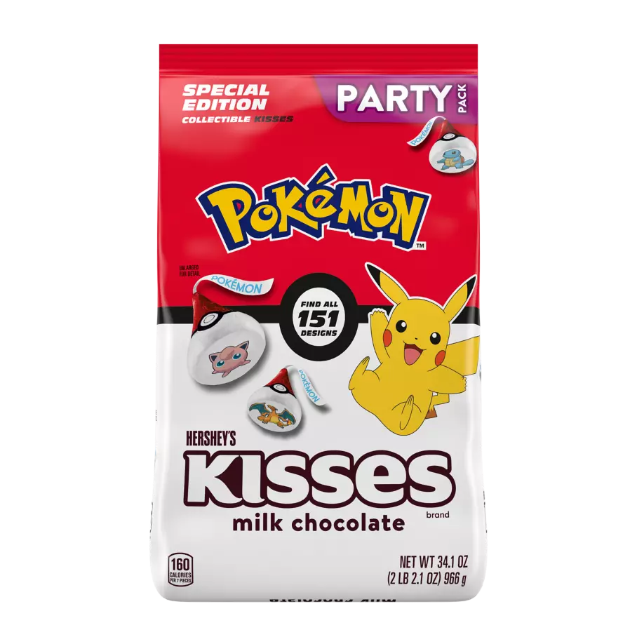 HERSHEY'S KISSES Pokémon Special Edition Foils Milk Chocolate Candy, 34.1 oz bag - Front of Package
