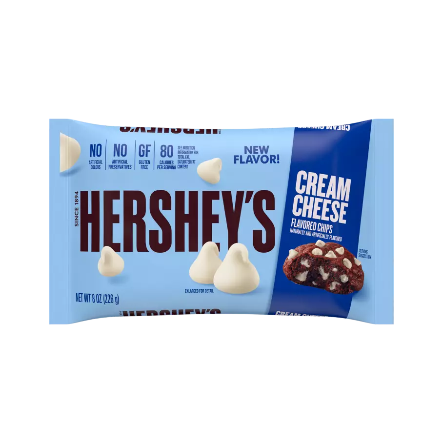 HERSHEY'S Cream Cheese Chips, 8 oz bag - Front of Package