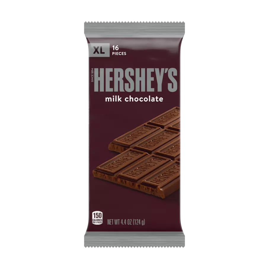 HERSHEY'S Milk Chocolate XL Candy Bar, 4.4 oz - Standard Front of Package