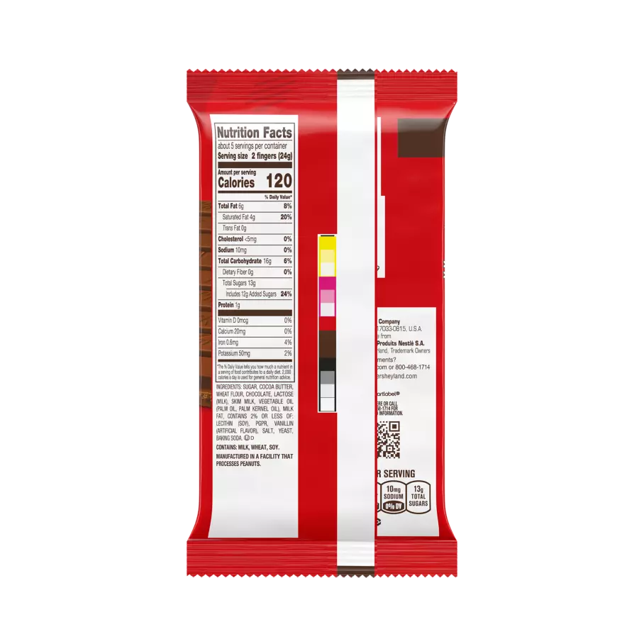 KIT KAT® Milk Chocolate XL Candy Bar, 4.3 oz - Back of Package
