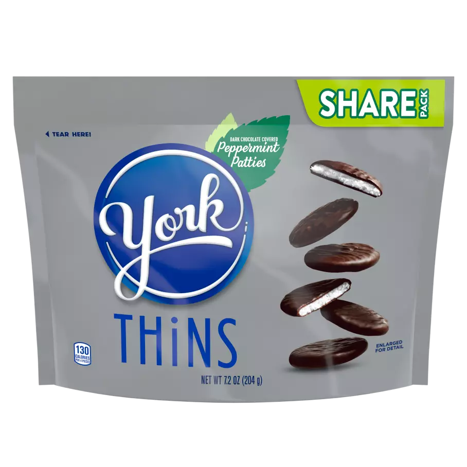 YORK THiNS Dark Chocolate Peppermint Patties, 7.2 oz pack