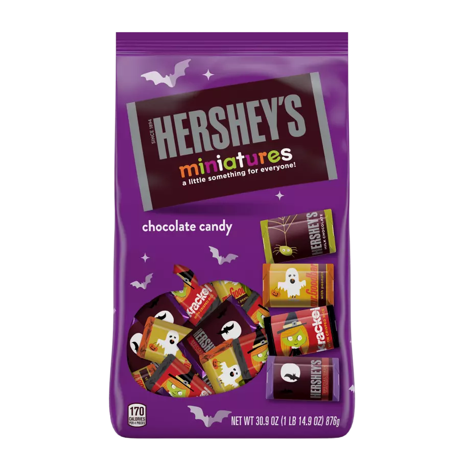 HERSHEY'S Halloween Miniatures Assortment, 30.9 oz bag - Front of Package