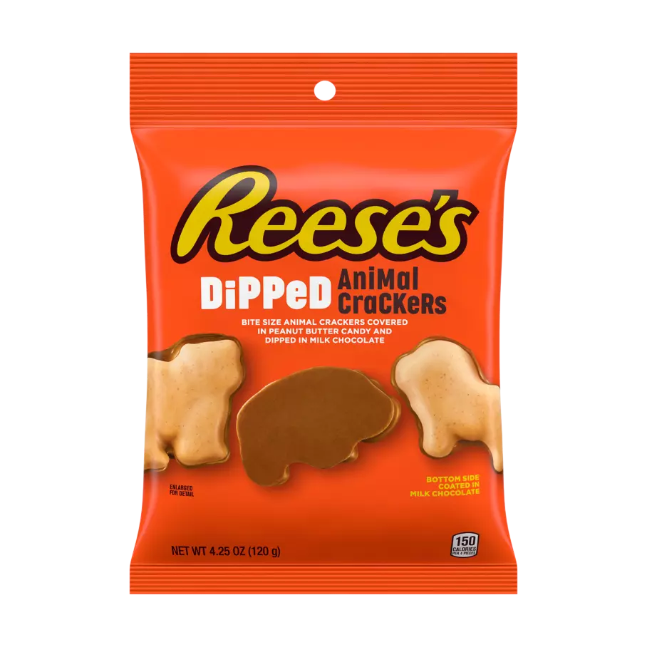 REESE'S DiPPeD Milk Chocolate Peanut Butter Animal Crackers,  oz bag