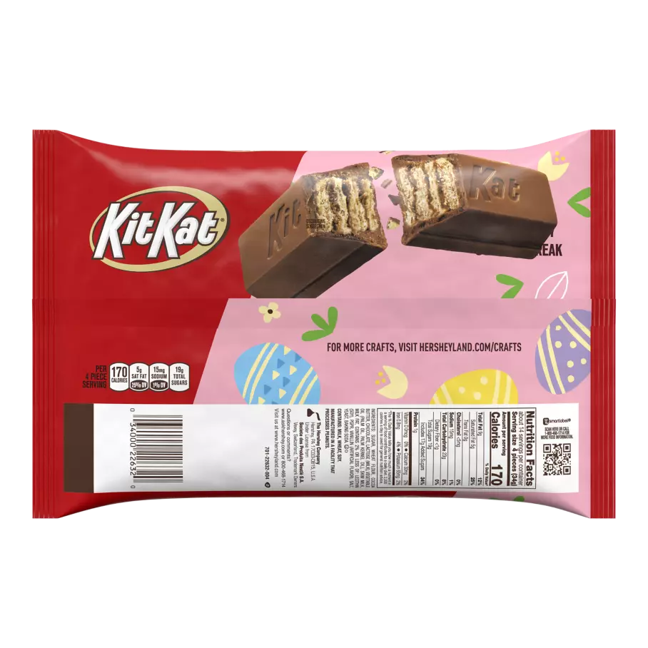 KIT KAT® Easter Milk Chocolate Miniatures Candy Bars, 17.1 oz bag - Back of Package
