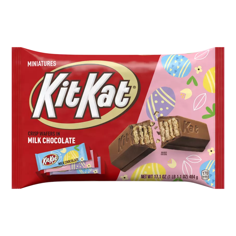 KIT KAT® Easter Milk Chocolate Miniatures Candy Bars, 17.1 oz bag - Front of Package