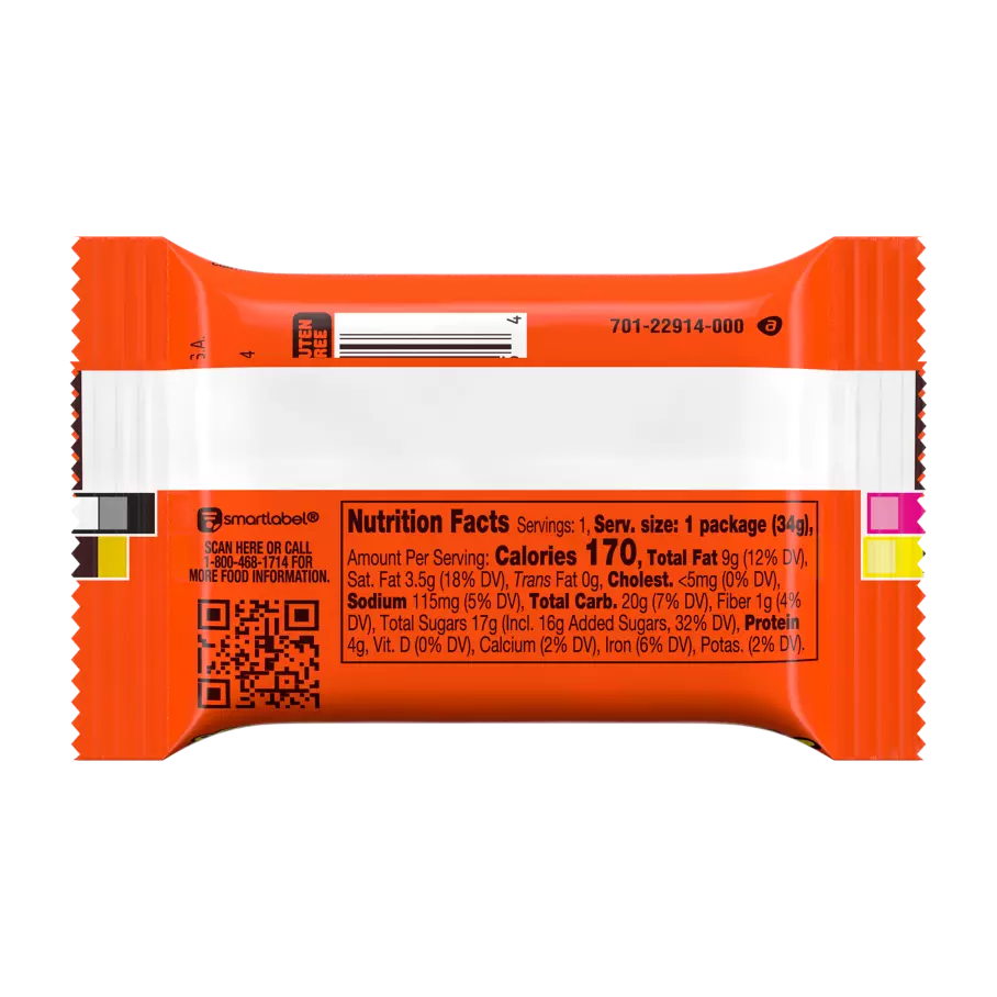 REESE'S Big Cup with REESE'S PUFFS Cereal Milk Chocolate Peanut Butter Cup, 1.2 oz - Back of Package