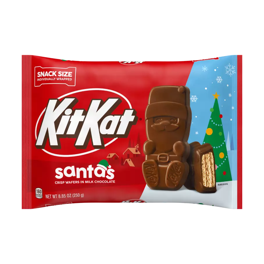 KIT KAT® Milk Chocolate Snack Size Santas, 8.85 oz bag - Front of Package