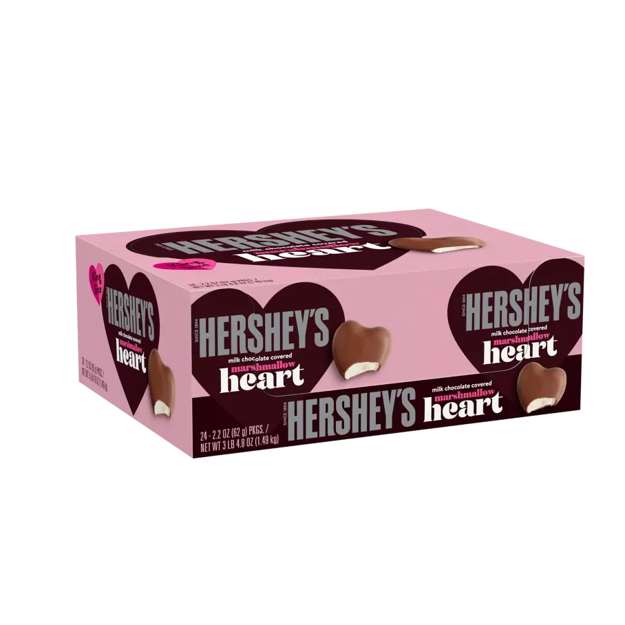HERSHEY'S Milk Chocolate King Size Marshmallow Heart, 2.2 oz - Front of Package