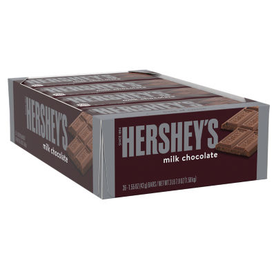 HERSHEY'S Milk Chocolate Candy Bars, 1.55 Oz, 36 Count Box