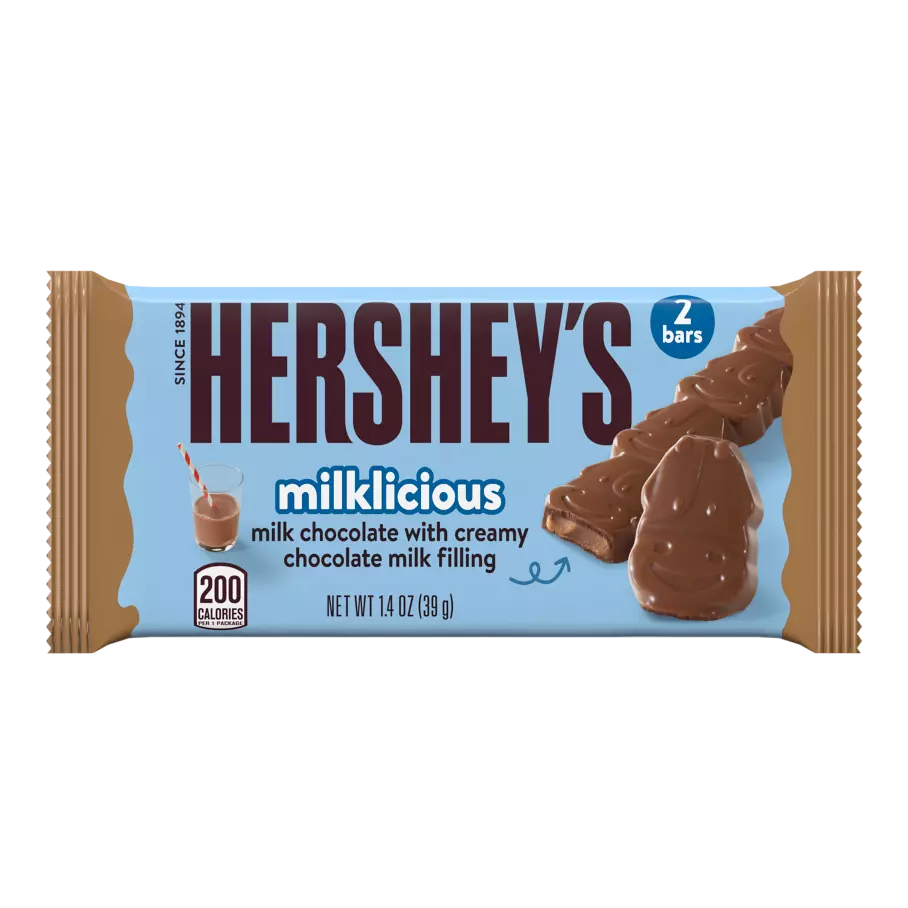 HERSHEY'S MILKLICIOUS Milk Chocolate Candy Bars, 1.4 oz, 24 count box