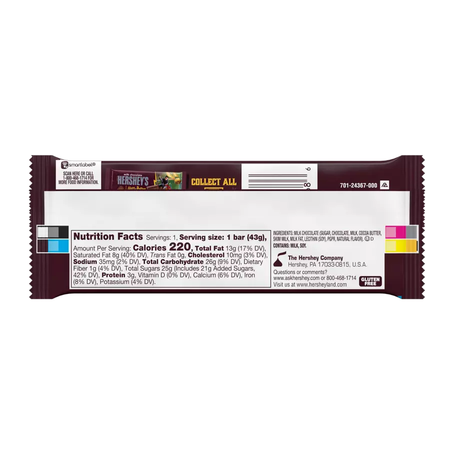 HERSHEY'S Milk Chocolate Harry Potter™ Limited Edition Candy Bar, 1.55 oz - Back of Package