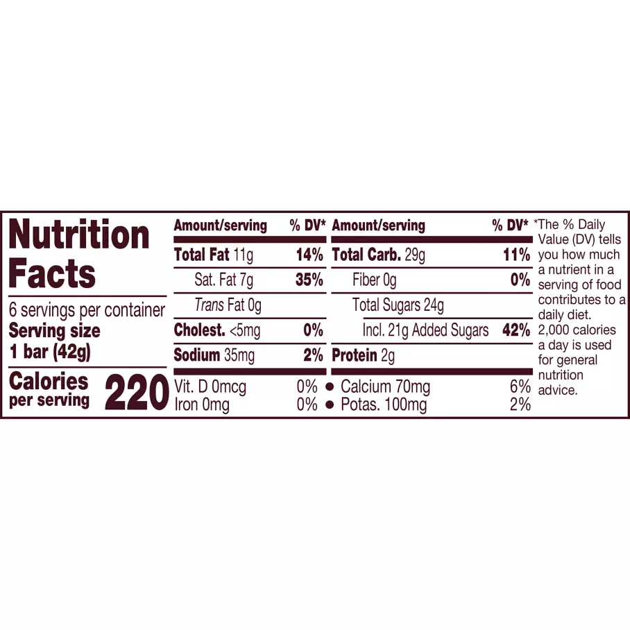 HERSHEY'S White Creme with Sprinkles Popping Candy Bars, 1.5 oz, 6 pack - Nutrition Information