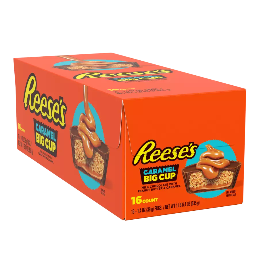 REESE'S Big Cup with Caramel Milk Chocolate Peanut Butter Cups, 1.4 oz, 16  count box