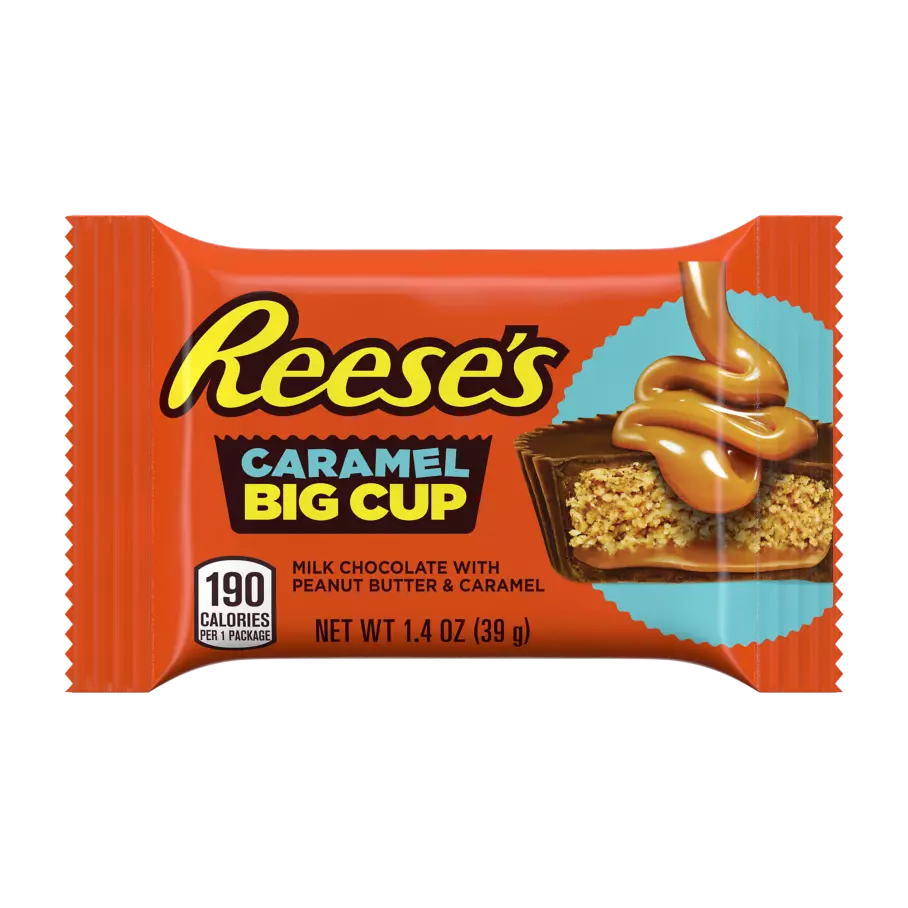 REESE'S Big Cup with Caramel Milk Chocolate Peanut Butter Cup, 1.4 oz - Front of Package