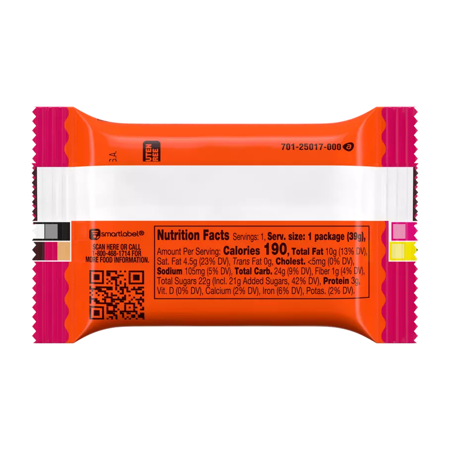 REESE'S PB&J Strawberry Big Cup Peanut Butter Cup, 1.4 oz - Back of Package