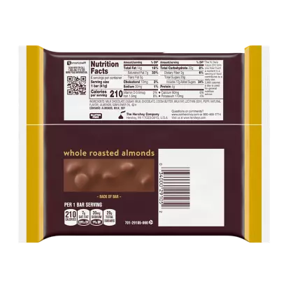 Hershey's Milk Chocolate with Almonds, King Size, 18-count