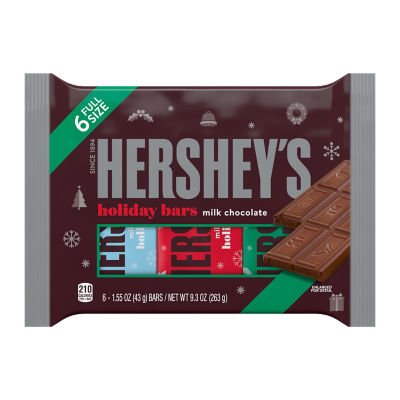 HERSHEY'S Milk Chocolate Holiday Candy Bars, 1.55 Oz, 6 Pack