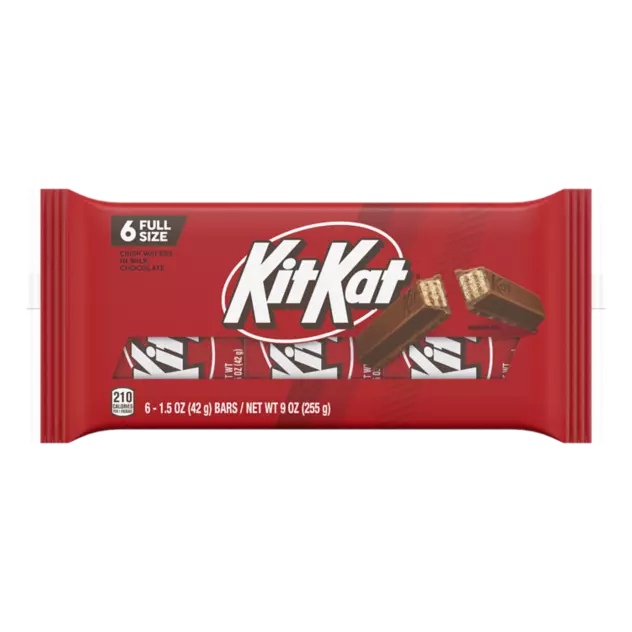 KIT KAT® Milk Chocolate Candy Bars, 1.5 oz, 6 pack - Front of Package