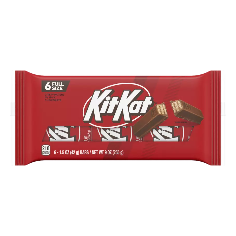 KIT KAT® Milk Chocolate Candy Bars, 1.5 oz, 6 pack - Front of Package