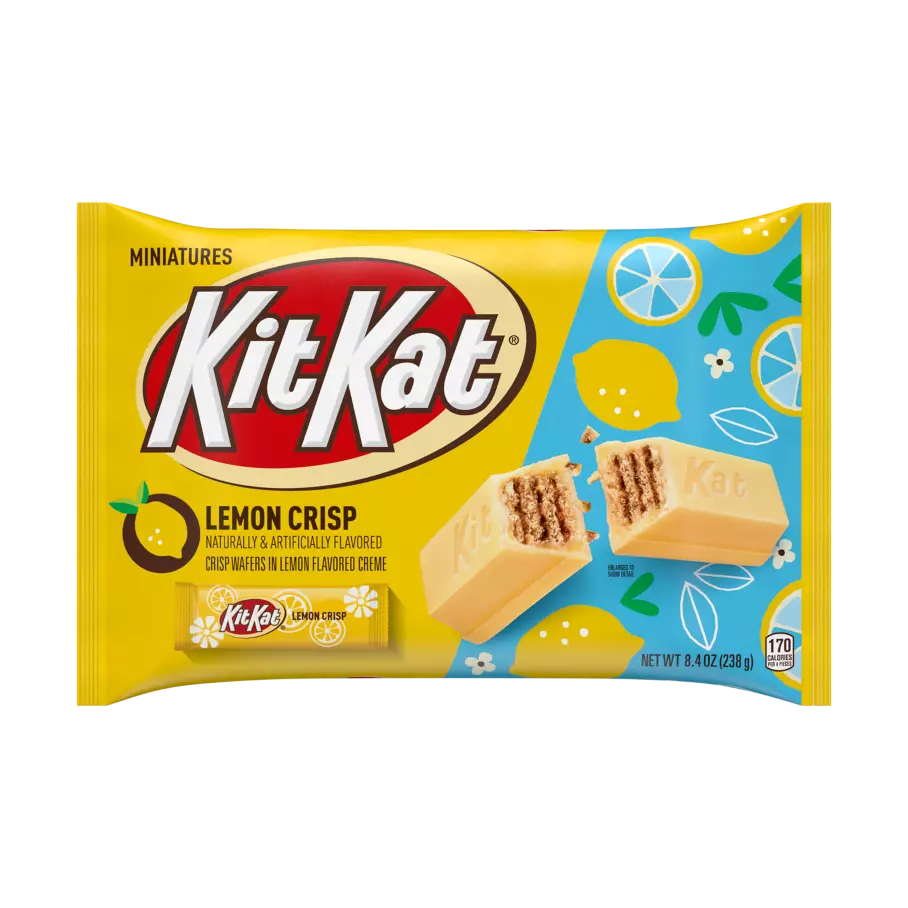 KIT KAT® Lemon Crisp Miniatures Candy Bars, 8.4 oz bag - Front of Package