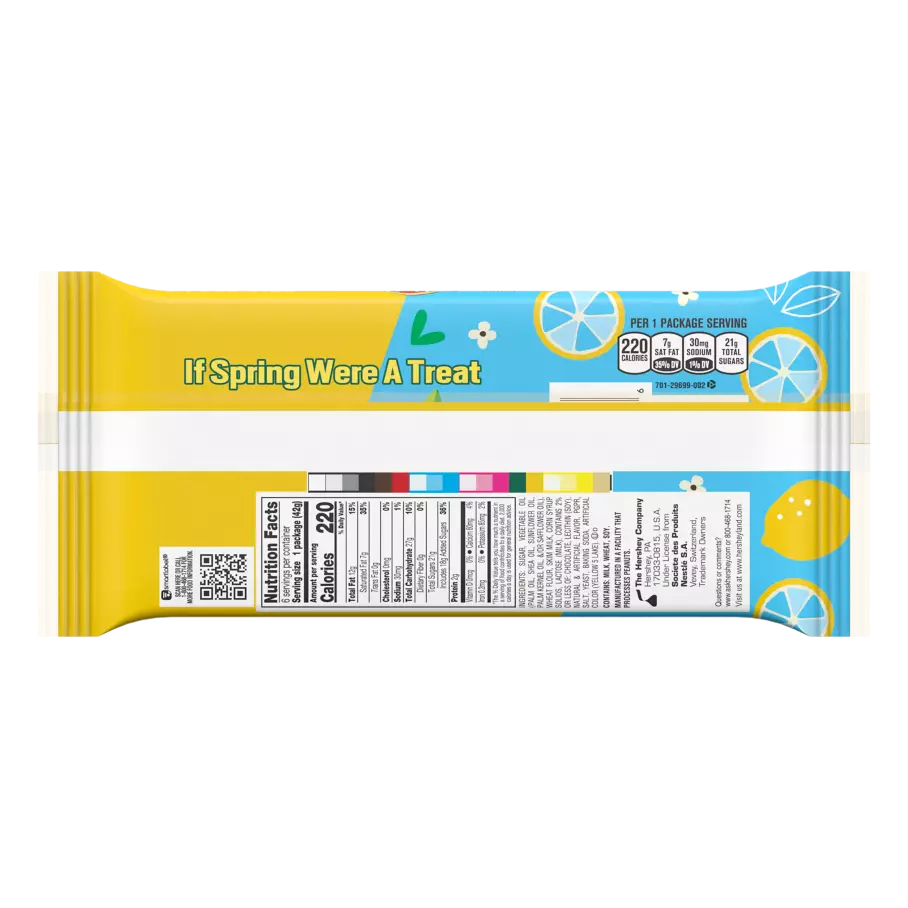 KIT KAT® Lemon Crisp Candy Bars, 1.5 oz, 6 pack - Back of Package