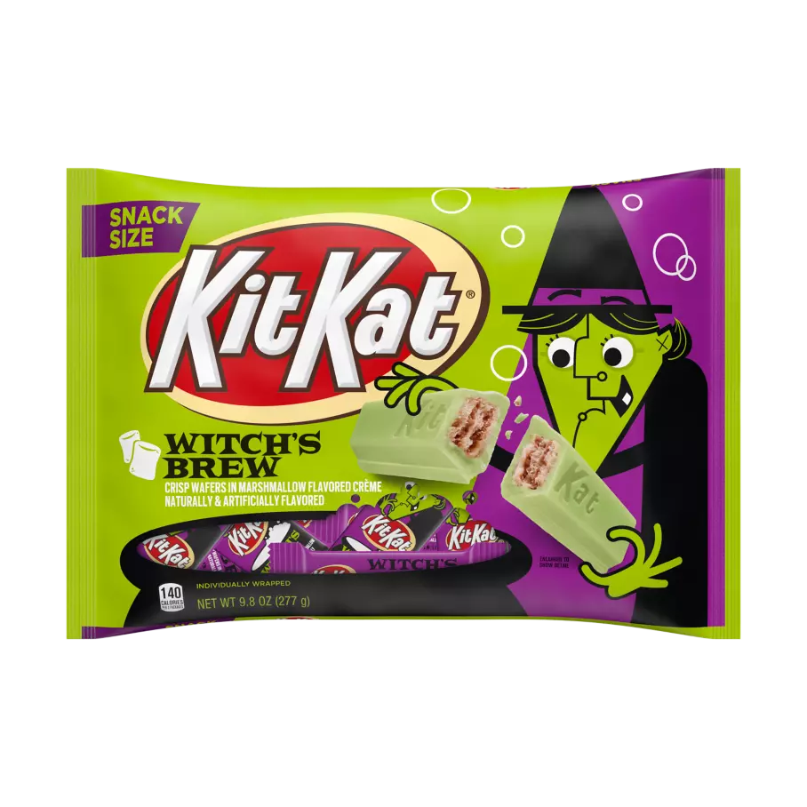 KIT KAT® Witch's Brew White Creme Snack Size Candy Bars, 9.8 oz bag - Front of Package