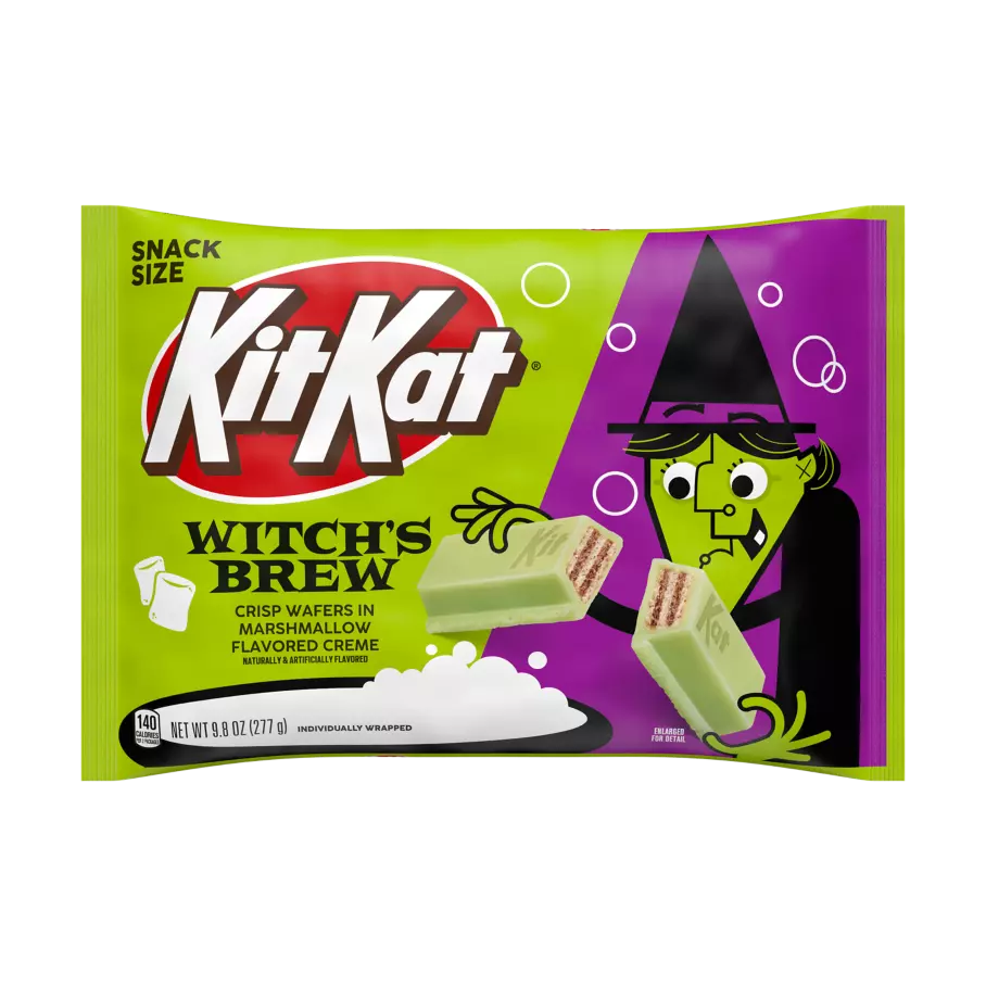 KIT KAT® Witch's Brew White Creme Snack Size Candy Bars, 9.8 oz bag - Front of Package