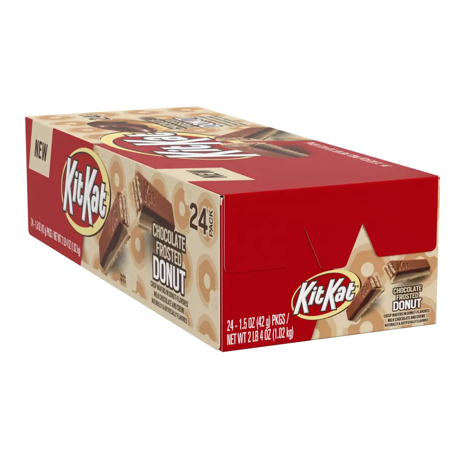 KIT KAT® Chocolate Frosted Donut Candy Bars, 1.5 oz, 24 count box - Front of Package