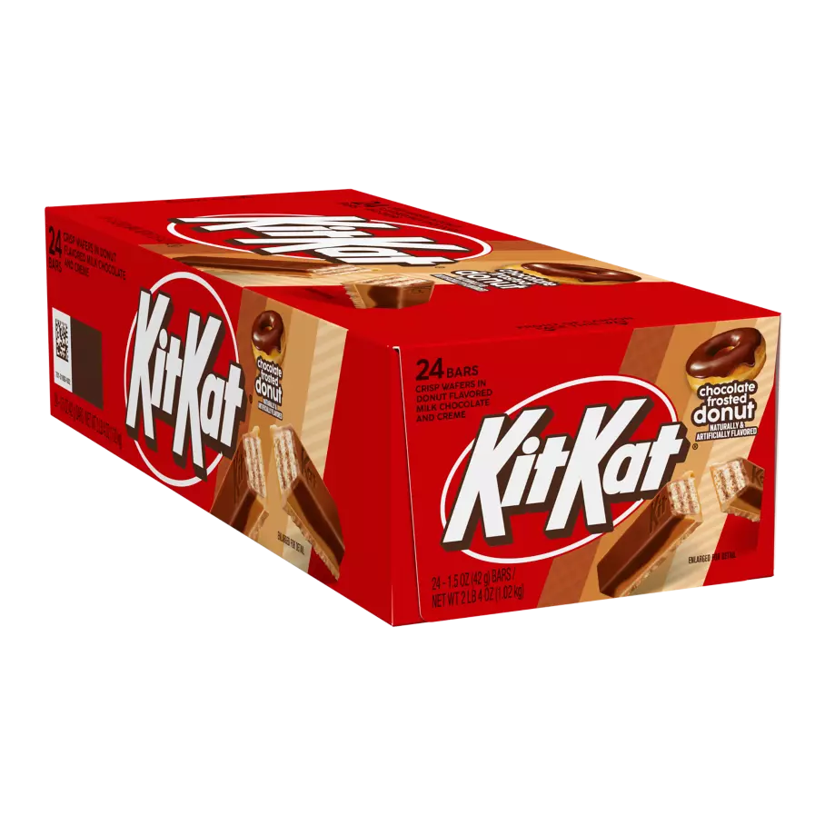 KIT KAT® Chocolate Frosted Donut Candy Bars, 1.5 oz, 24 count box - Front of Package