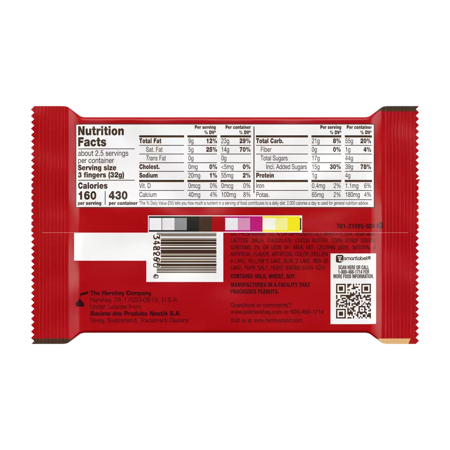 KIT KAT® Chocolate Frosted Donut King Size Candy Bar, 3 oz - Back of Package