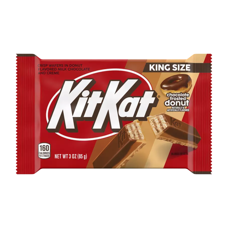 KIT KAT® Chocolate Frosted Donut King Size Candy Bars, 3 oz, 24 count box - Out of Package