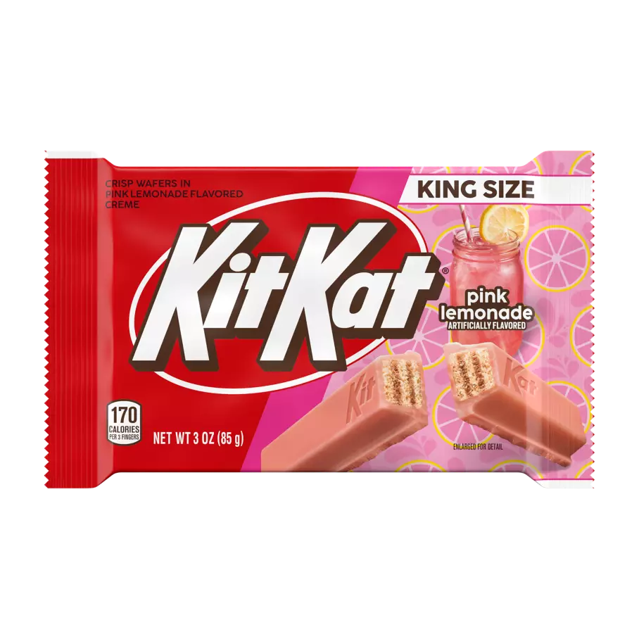 KIT KAT® Pink Lemonade King Size Candy Bar, 3 oz - Front of Package