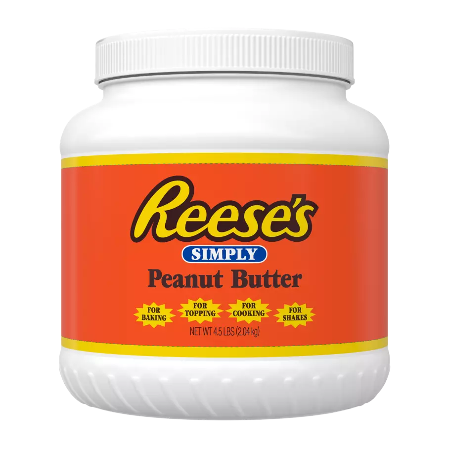 REESE'S Simply Peanut Butter Sauce, 27 lb box, 6 jars - Front of Package