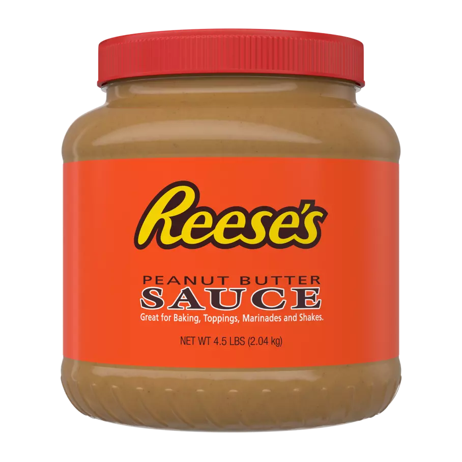 REESE'S Peanut Butter Sauce, 27 lb jar, 6 jars - Front of Package