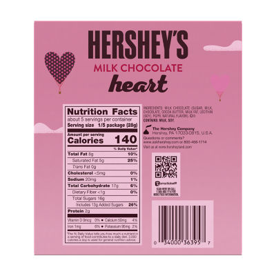 HERSHEY'S Milk Chocolate Heart, 5 Oz Box