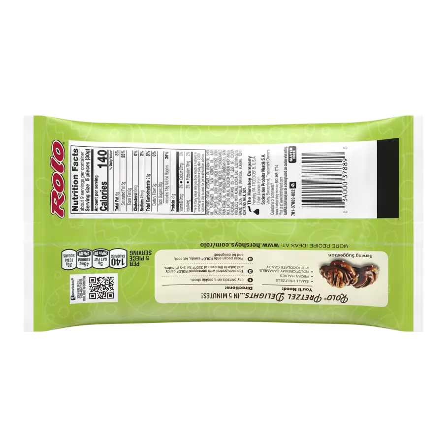 ROLO® Easter Creamy Caramels in Rich Chocolate Candy, 9.9 oz bag - Back of Package