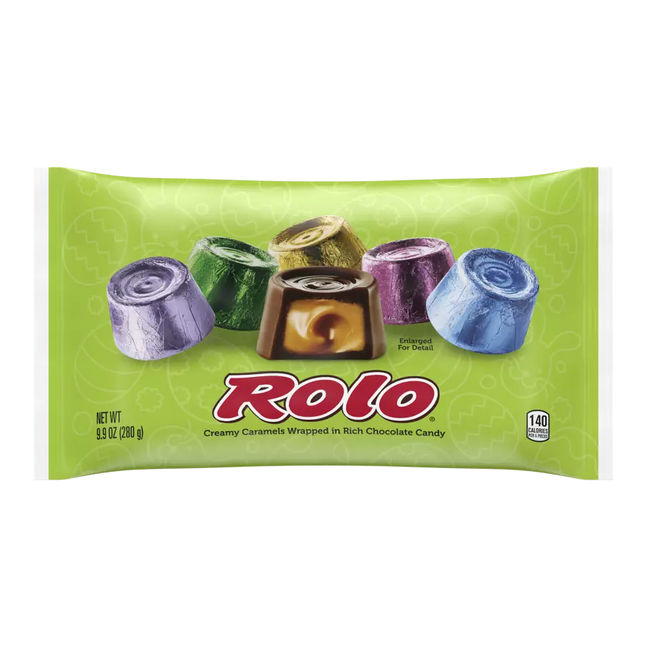 ROLO® Easter Creamy Caramels in Rich Chocolate Candy, 9.9 oz bag - Front of Package