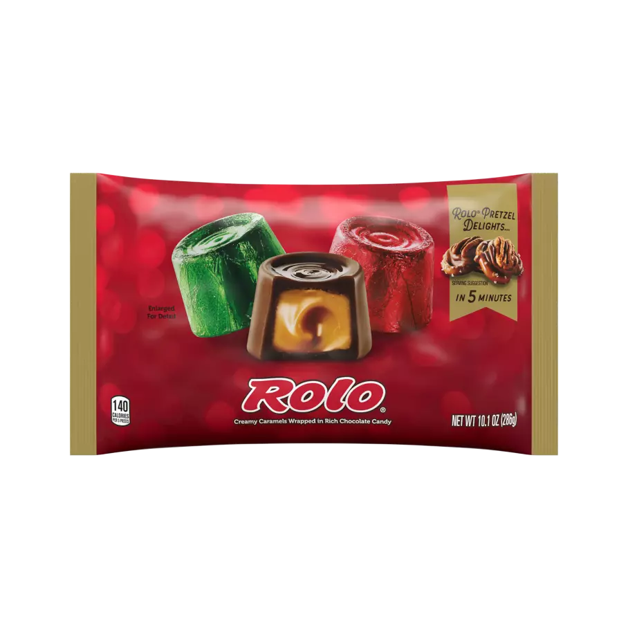 ROLO® Holiday Creamy Caramels in Rich Chocolate Candy, 10.1 oz bag - Front of Package