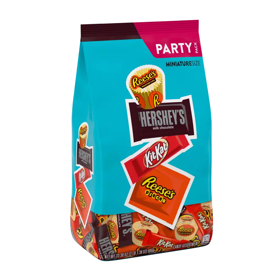 Hershey Chocolate Miniature Size Assortment, 33.38 oz party bag - Front of Package