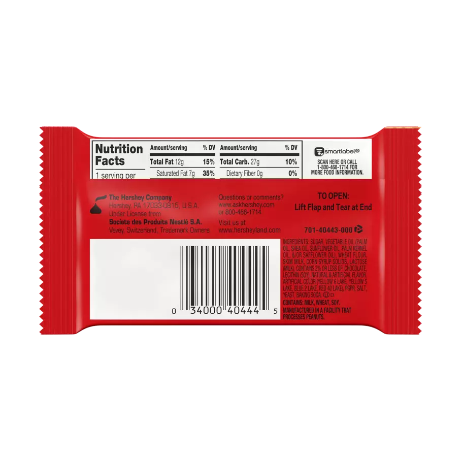 KIT KAT® Churro Candy Bar, 1.5 oz - Back of Package