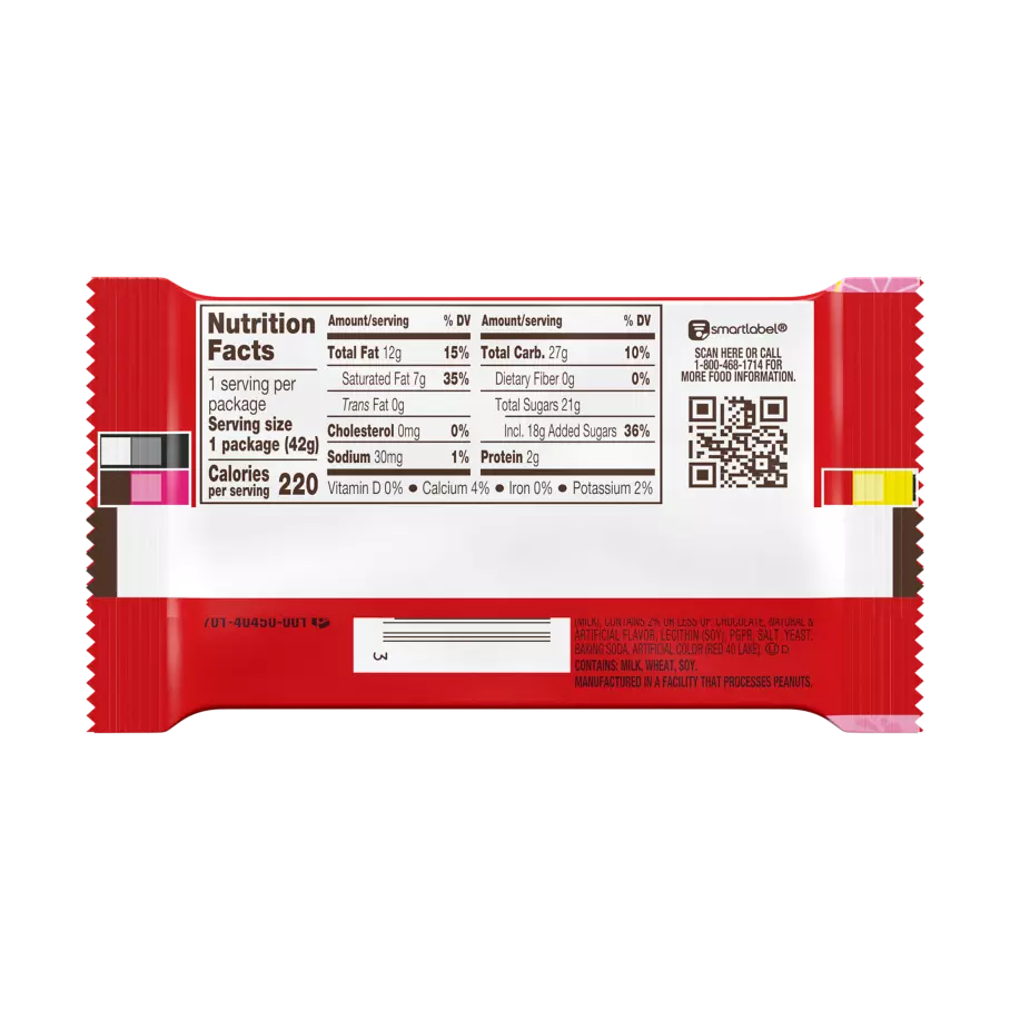 KIT KAT® Pink Lemonade Candy Bar, 1.5 oz - Back of Package