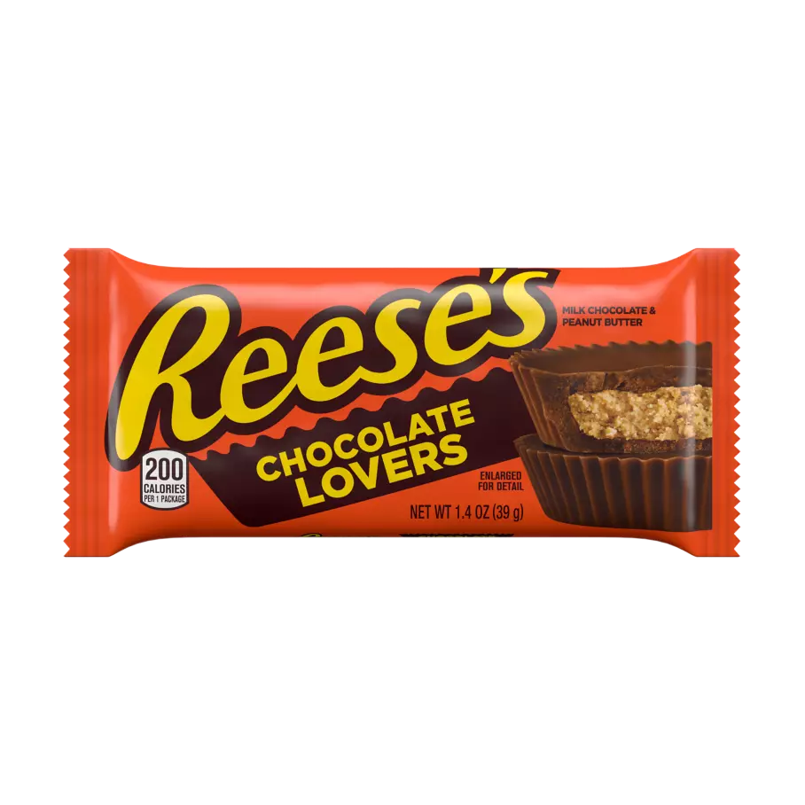 REESE'S Chocolate Lovers Milk Chocolate Peanut Butter Cups, 1.4 oz - Front of Package